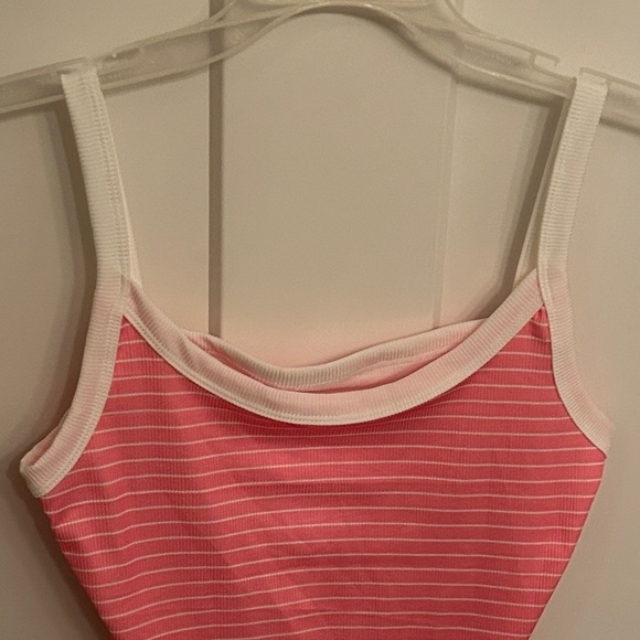 Pink & White Striped Women's Tank Top, size XS - Picture 2 of 3